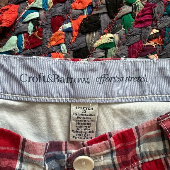 Croft & Barrow Red Blue Plaid Skort Women's Size 12 Stretch Preppy Y2K Americana - Picture 14 of 16